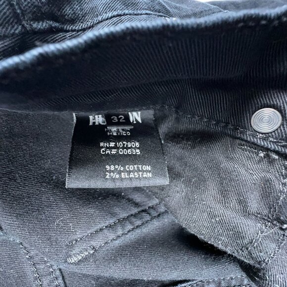 Hudson Slim Straight Leg Jeans Women's Size 32 Mid Rise Dark Wash Black - Picture 6 of 12